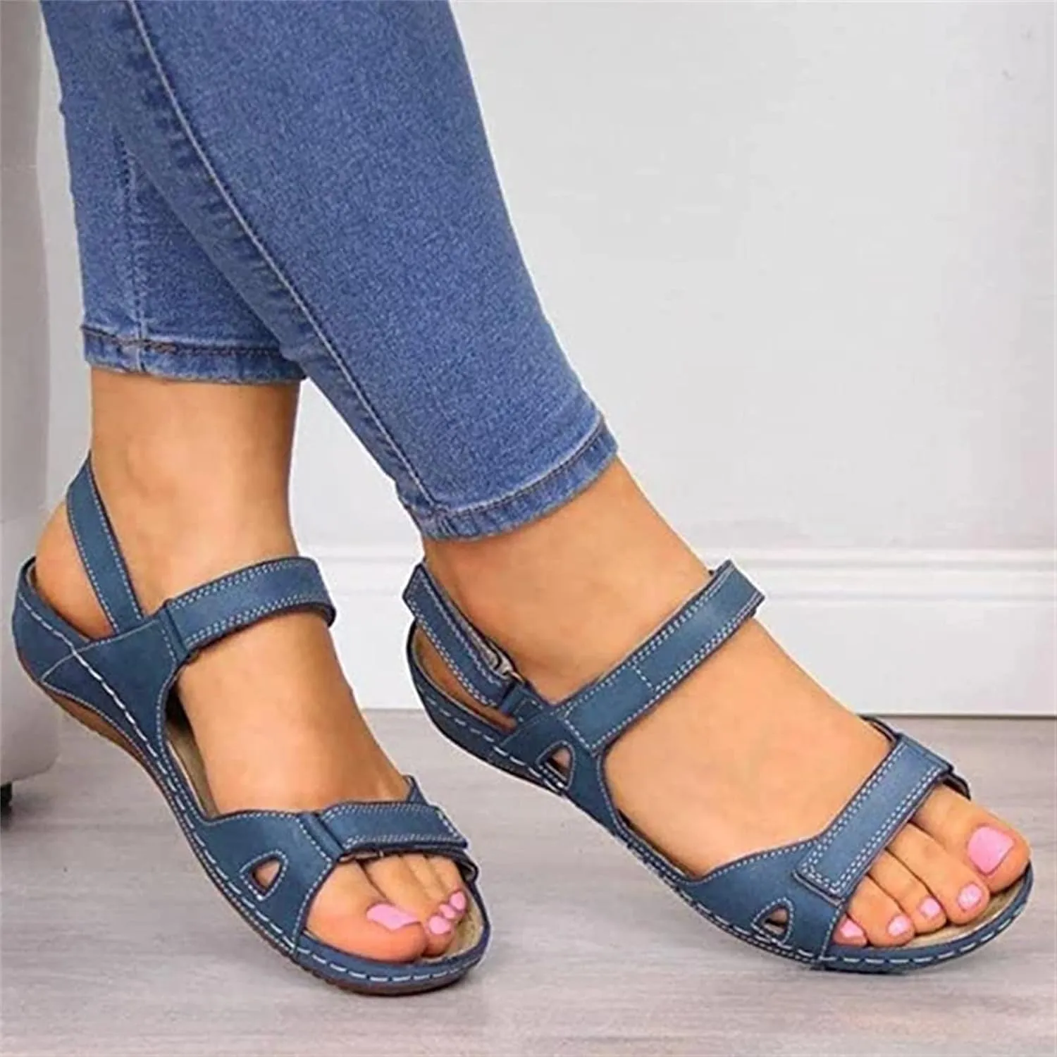 Ladmiple Orthotic Sandals For Women Wide Width Comfortable Walking Summer Orthopedic Slides Flip Flops with Arch Support