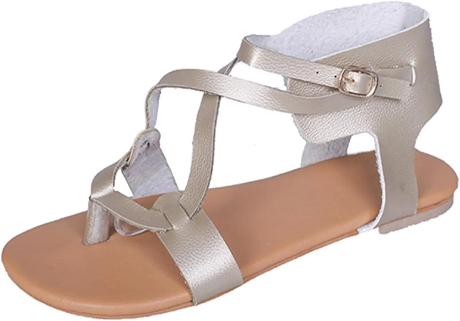 Ladmiple Sandals for Women Dressy,Womens Summer Cute Flip Flops Gladiator Strappy Sandal Casual Roman Beach Flat Shoes