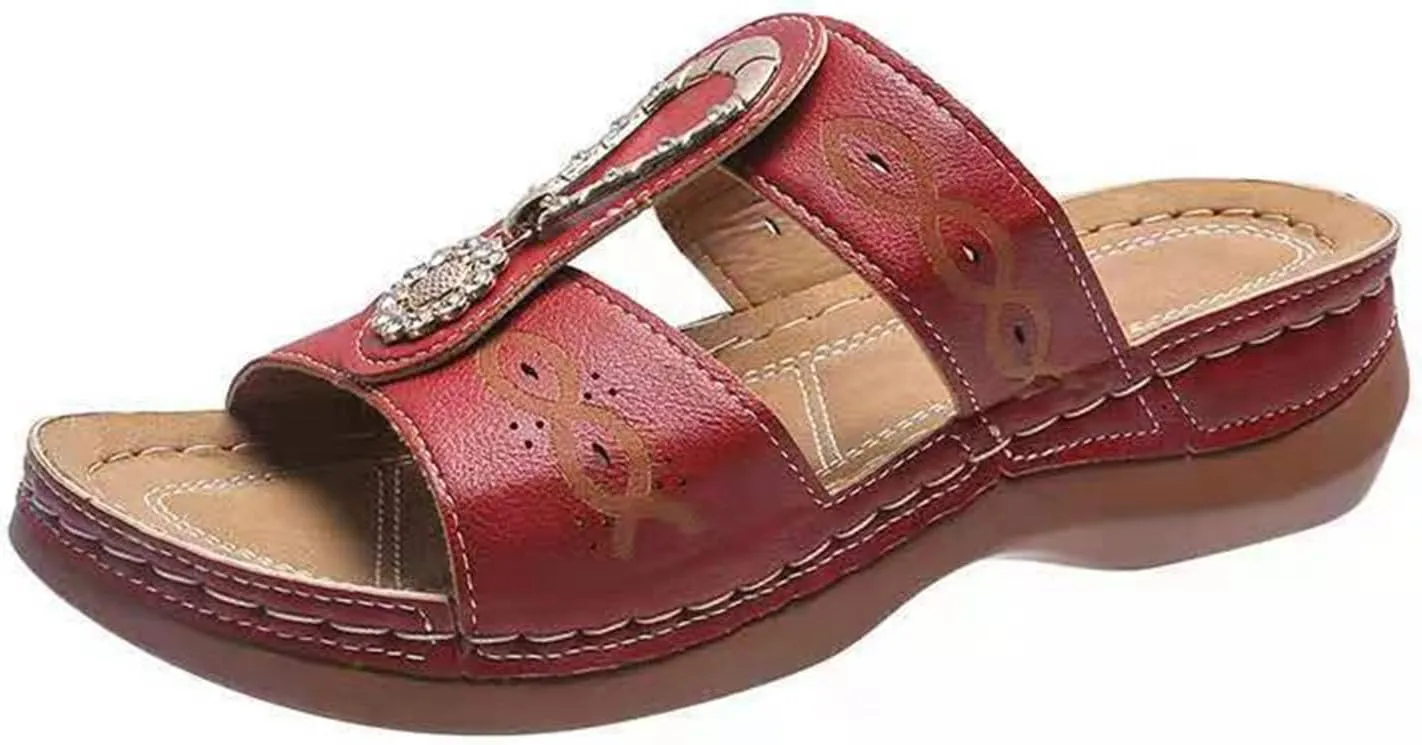 Ladmiple Sandals Women Beach Vacation Orthopedic Arch Support Flip Flops Soft Summer Dressy Comfortable Orthotic Slides 2024