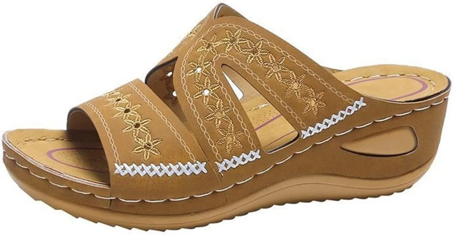 Ladmiple Sandals Women Comfortable Dressy Arch Support Orthopedic Flip Flops Summer Walking Orthotic Slides Beach Shoes 2024
