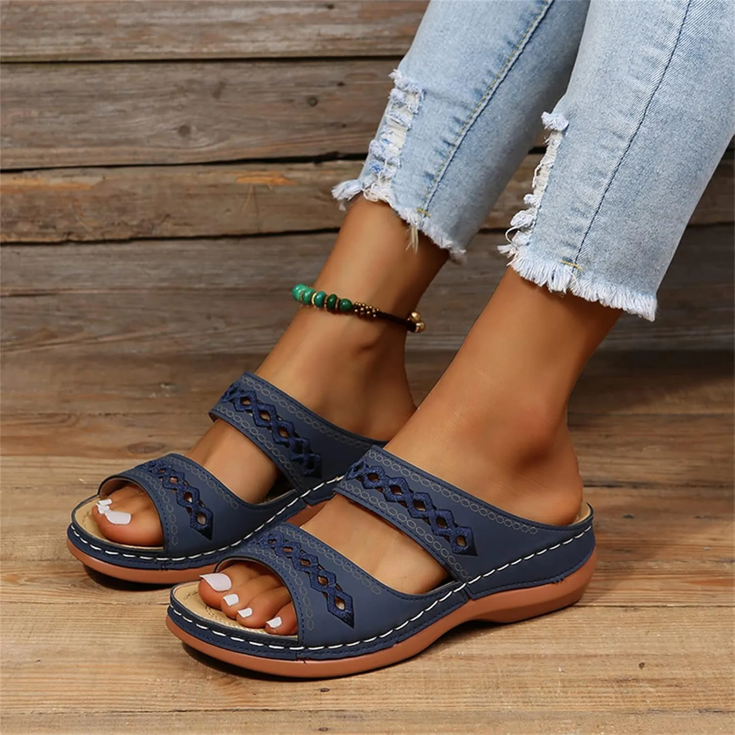 Ladmiple Sandals Women Comfortable Dressy Arch Support Orthopedic Slippers Summer Orthotic Flip Flops for Plantar Fasciitis