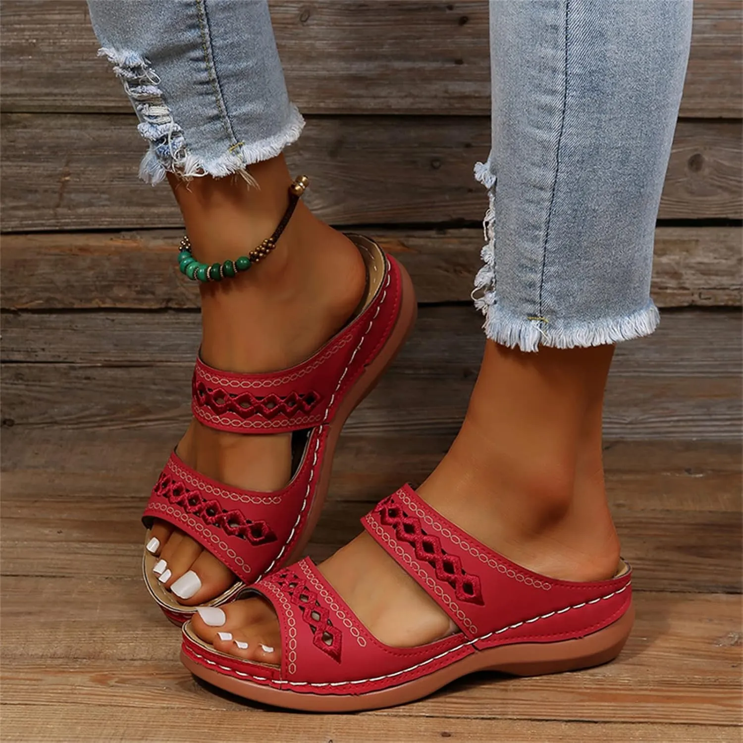 Ladmiple Sandals Women Comfortable Dressy Arch Support Orthopedic Slippers Summer Orthotic Flip Flops for Plantar Fasciitis