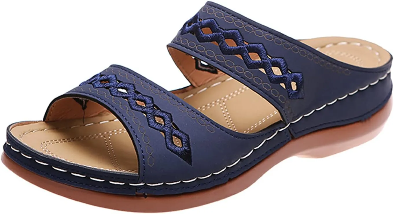 Ladmiple Sandals Women Comfortable Dressy Arch Support Orthopedic Slippers Summer Orthotic Flip Flops for Plantar Fasciitis
