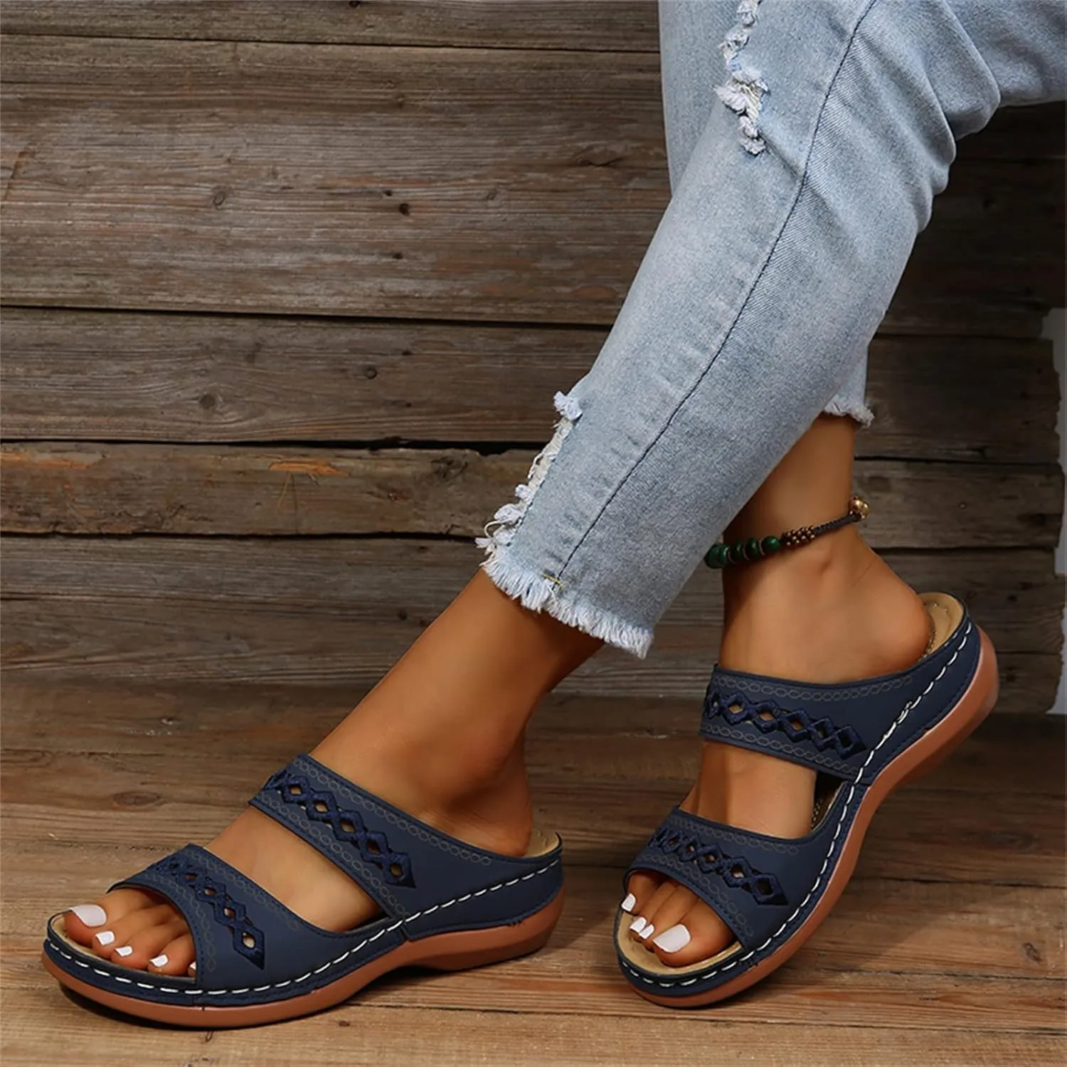 Ladmiple Sandals Women Comfortable Dressy Arch Support Orthopedic Slippers Summer Orthotic Flip Flops for Plantar Fasciitis
