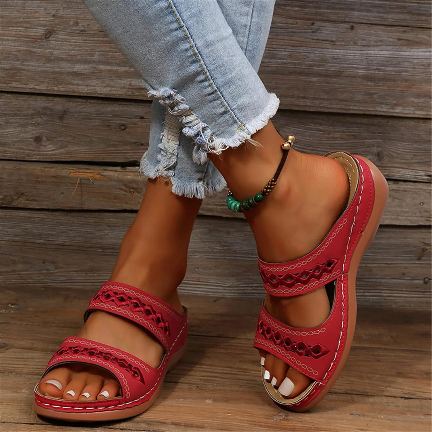 Ladmiple Sandals Women Comfortable Dressy Arch Support Orthopedic Slippers Summer Orthotic Flip Flops for Plantar Fasciitis