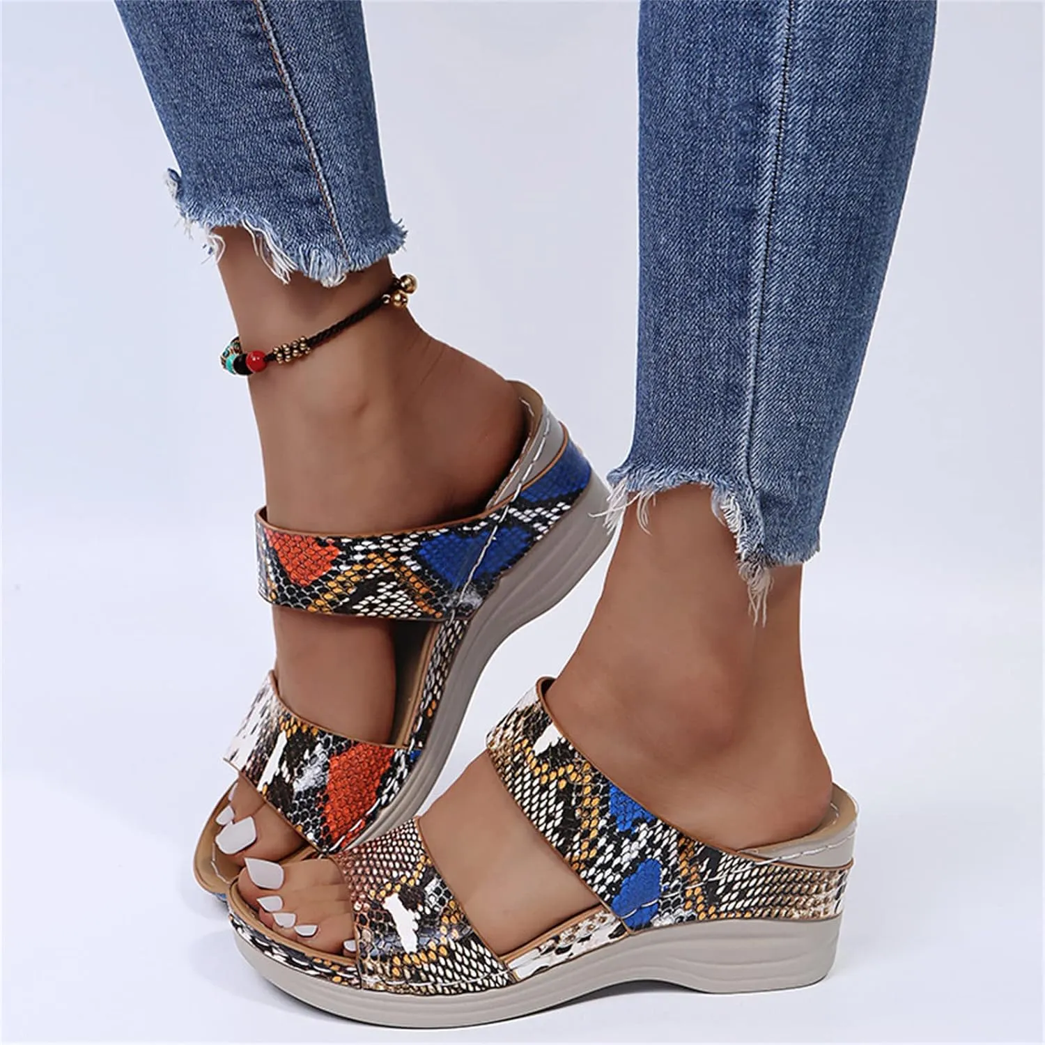 Ladmiple Sandals Women Comfortable Dressy Slip On Flat Sandals Orthotic Flips Flops Arch Support Orthopedic Slides