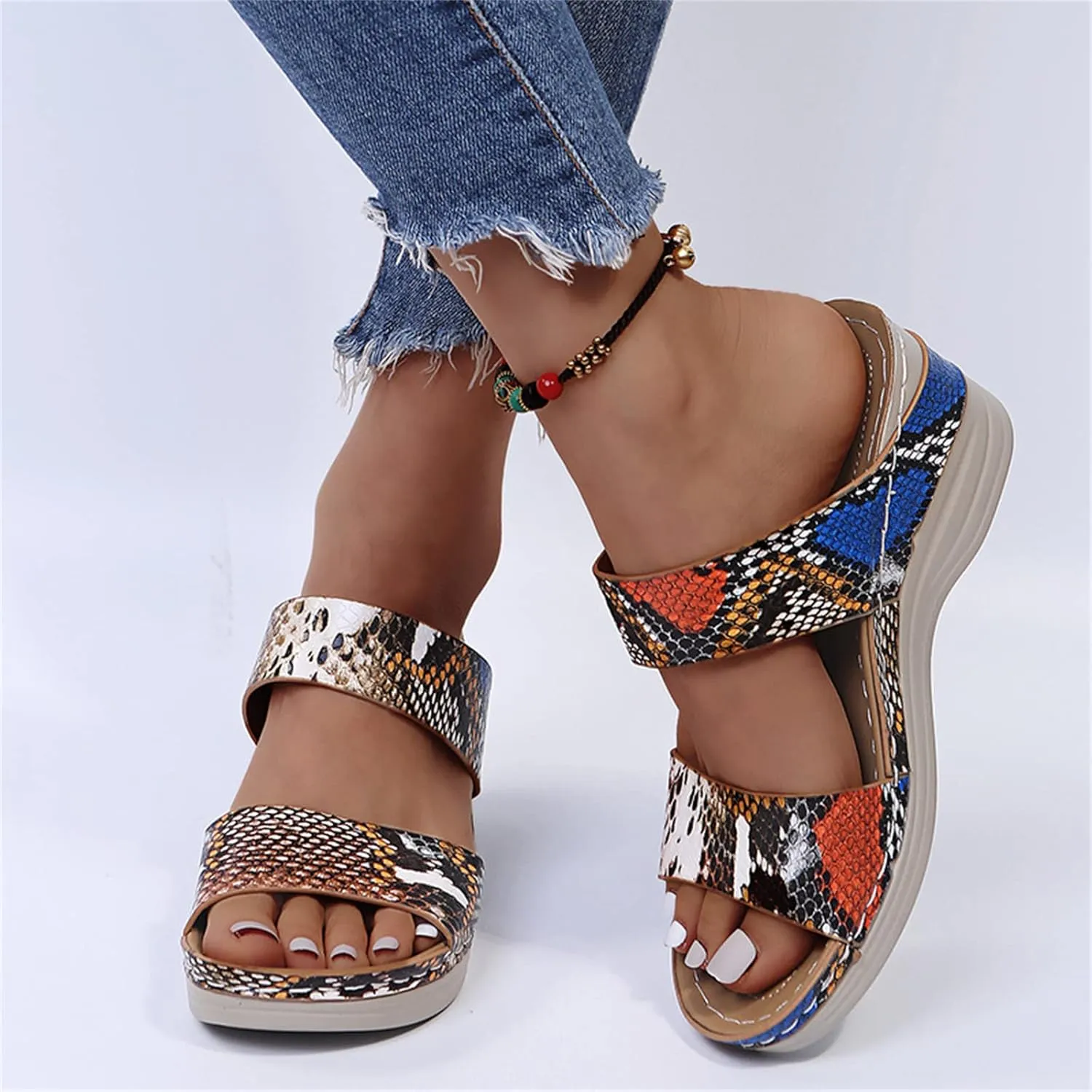 Ladmiple Sandals Women Comfortable Dressy Slip On Flat Sandals Orthotic Flips Flops Arch Support Orthopedic Slides