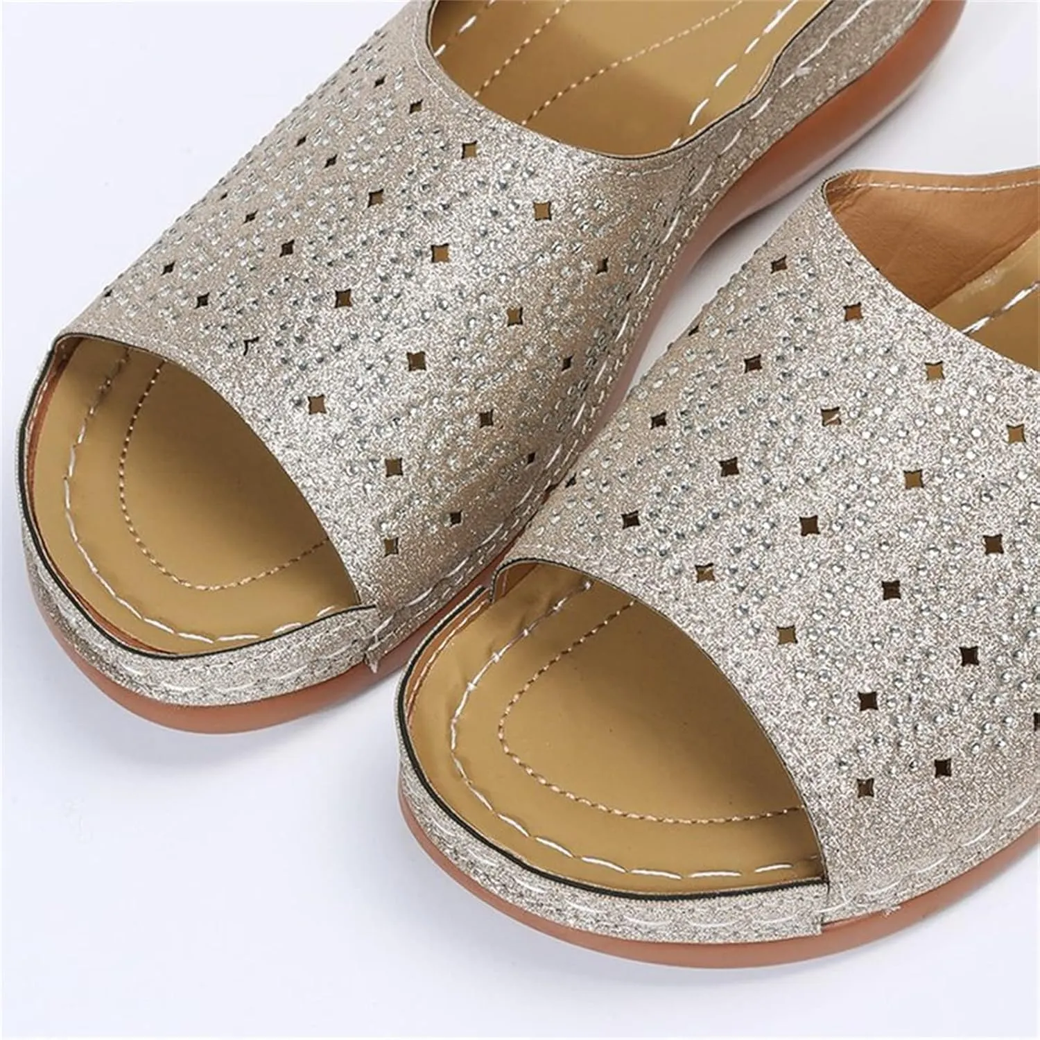 Ladmiple Sandals Women Dressy Comfortable Flat Orthotic Walking Slides Open Toe Arch Support Summer Orthopedic Flip Flops