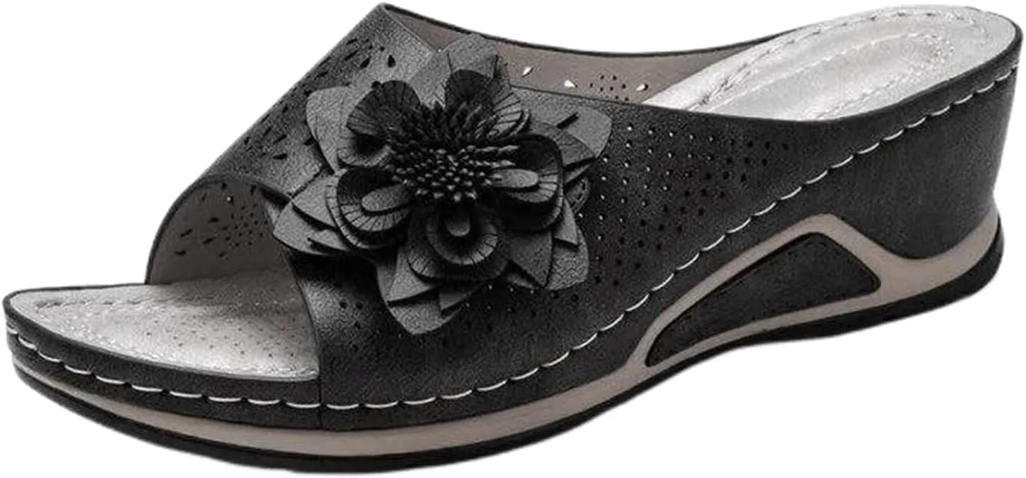 Ladmiple Sandals Women Dressy Summer Flat Comfortable Orthopedic Sandals Arch Support Orthotic Flip Flops Cute Walking Slides