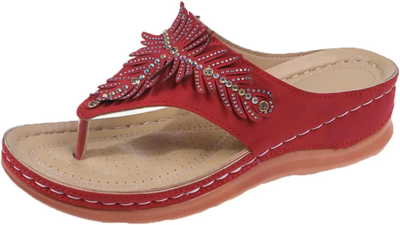Ladmiple Sandals Women Dressy Summer Wedge Fashion Orthotic Slides Orthopedic Flip Flops With Plantar Fasciitis Arch Support