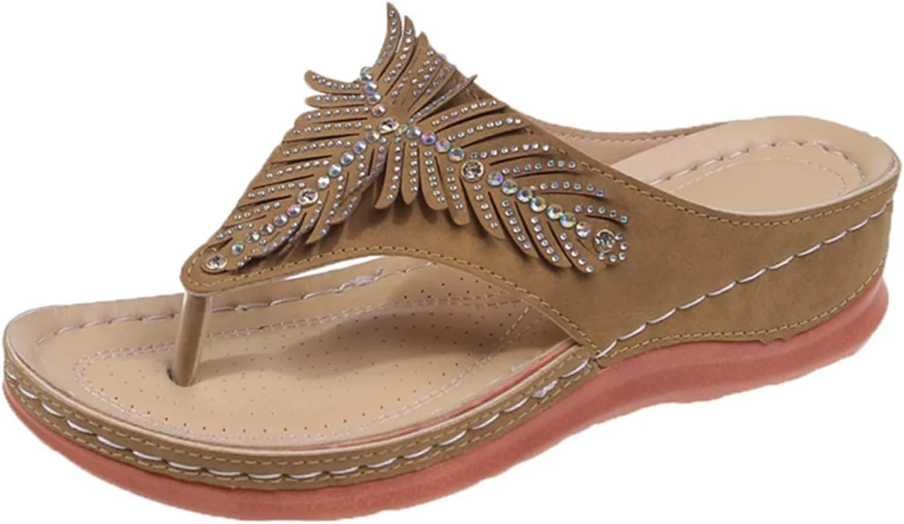 Ladmiple Sandals Women Fashion Dressy Summer Casual Orthopedic Arch Support Flip Flops Comfortable Walking Orthotic Slides