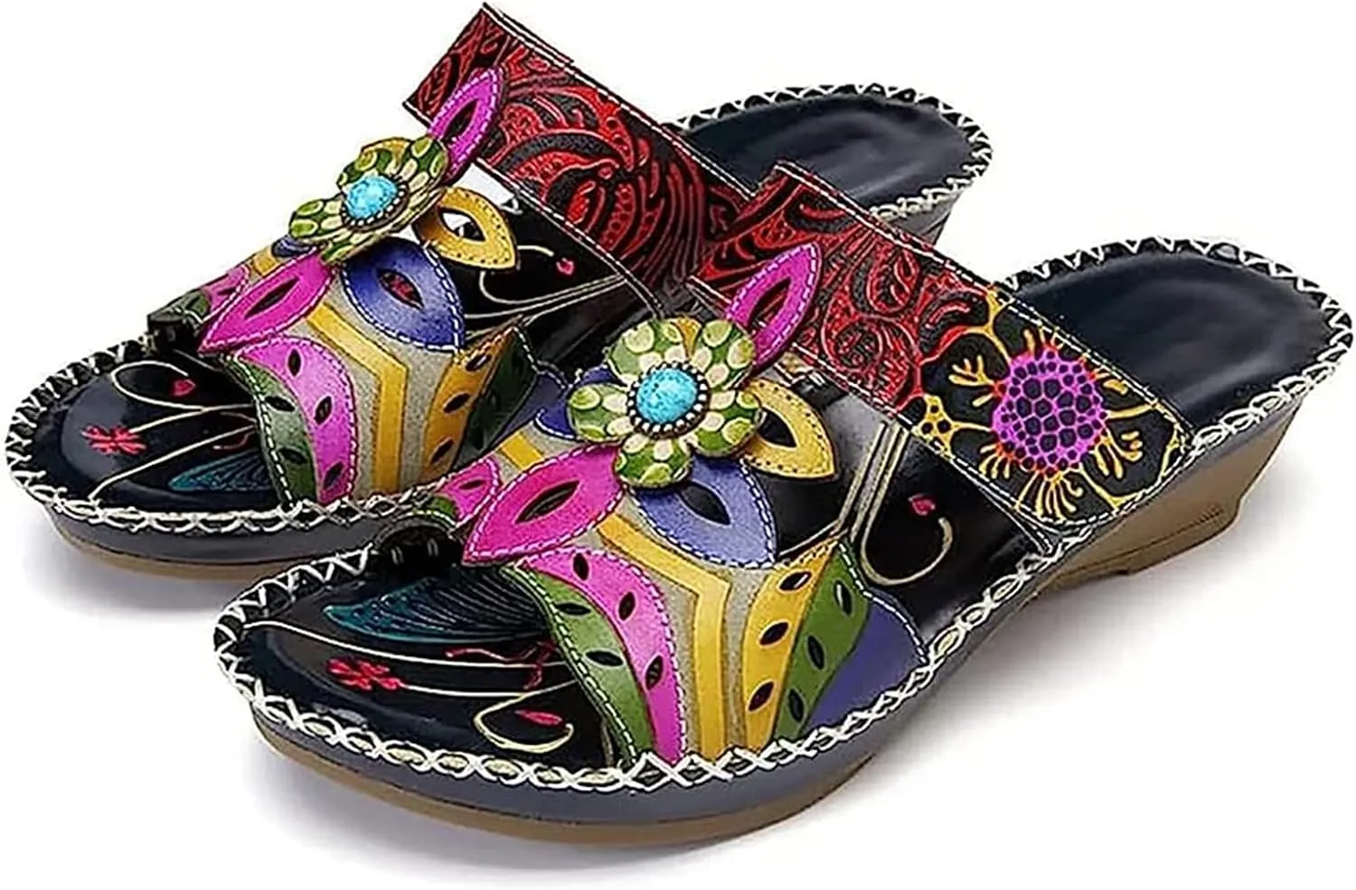 Ladmiple Sandals Women Wedge Low Heel Orthopedic Arch Support Flip Flops Dressy Summer Comfortable Walking Orthotic Slides