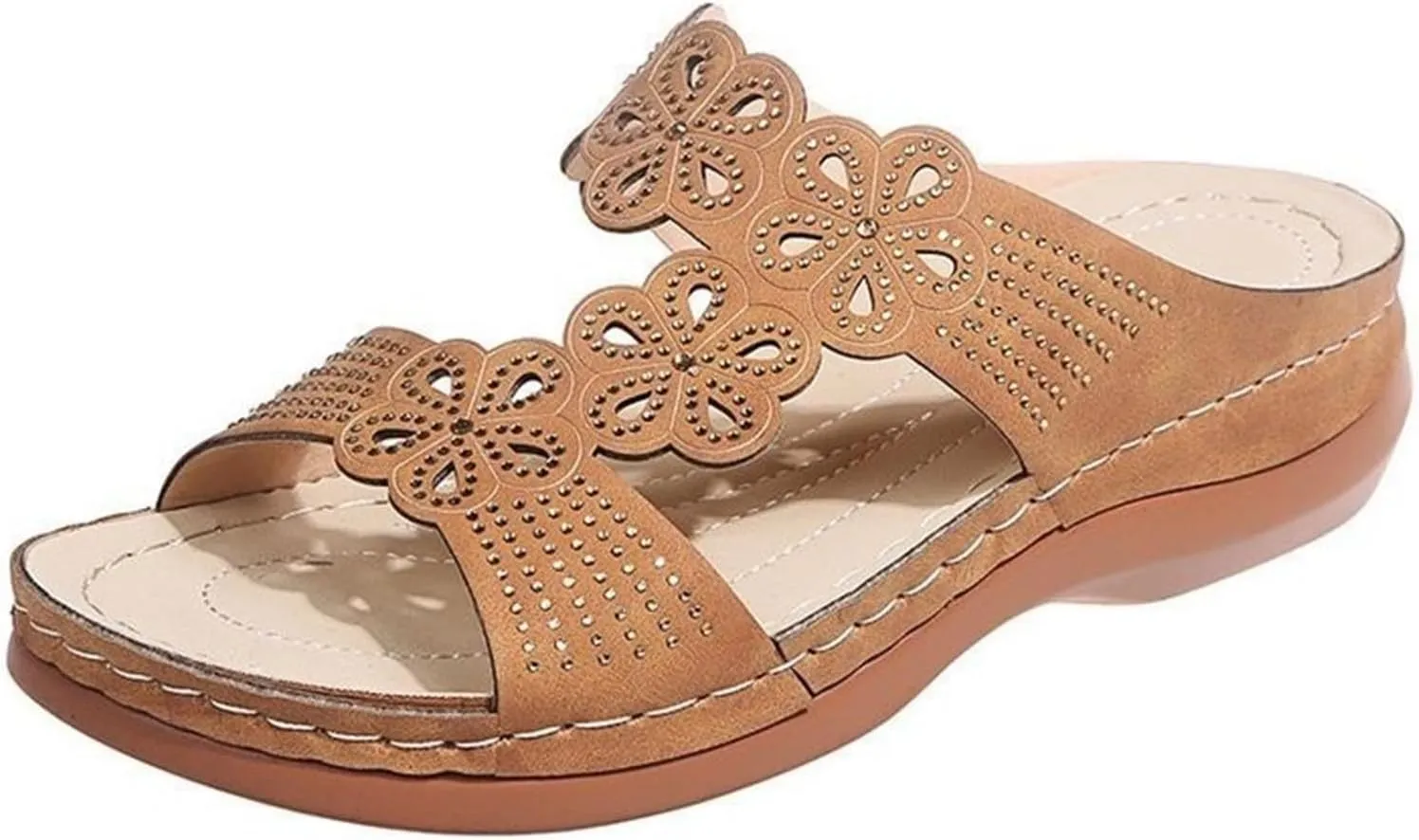 Ladmiple Womens Sandals Comfortable Walking Orthopedic Arch Support Flip Flops Dressy Summer Orthotic Slides Sandalias 2024