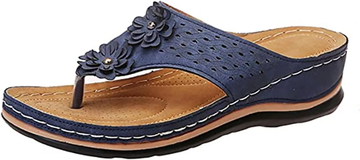 Ladmiple Women's Sandals Comfortable With Arch Support Orthopedic Thong Flip Flops Soft Summer Shoes Dressy Orthotic Slides