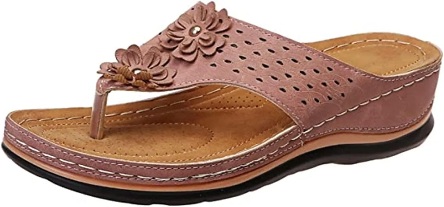 Ladmiple Women's Sandals Comfortable With Arch Support Orthopedic Thong Flip Flops Soft Summer Shoes Dressy Orthotic Slides