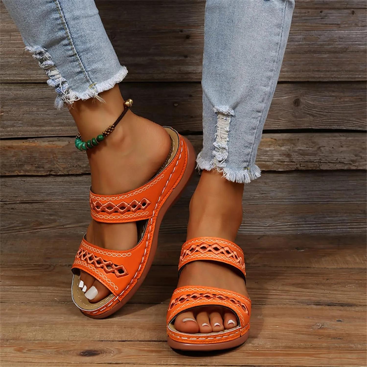 Ladmiple Womens Sandals Dressy Comfortable Arch Support Orthopedic Flip Flops Summer Casual Walking Orthotic Slides 2024