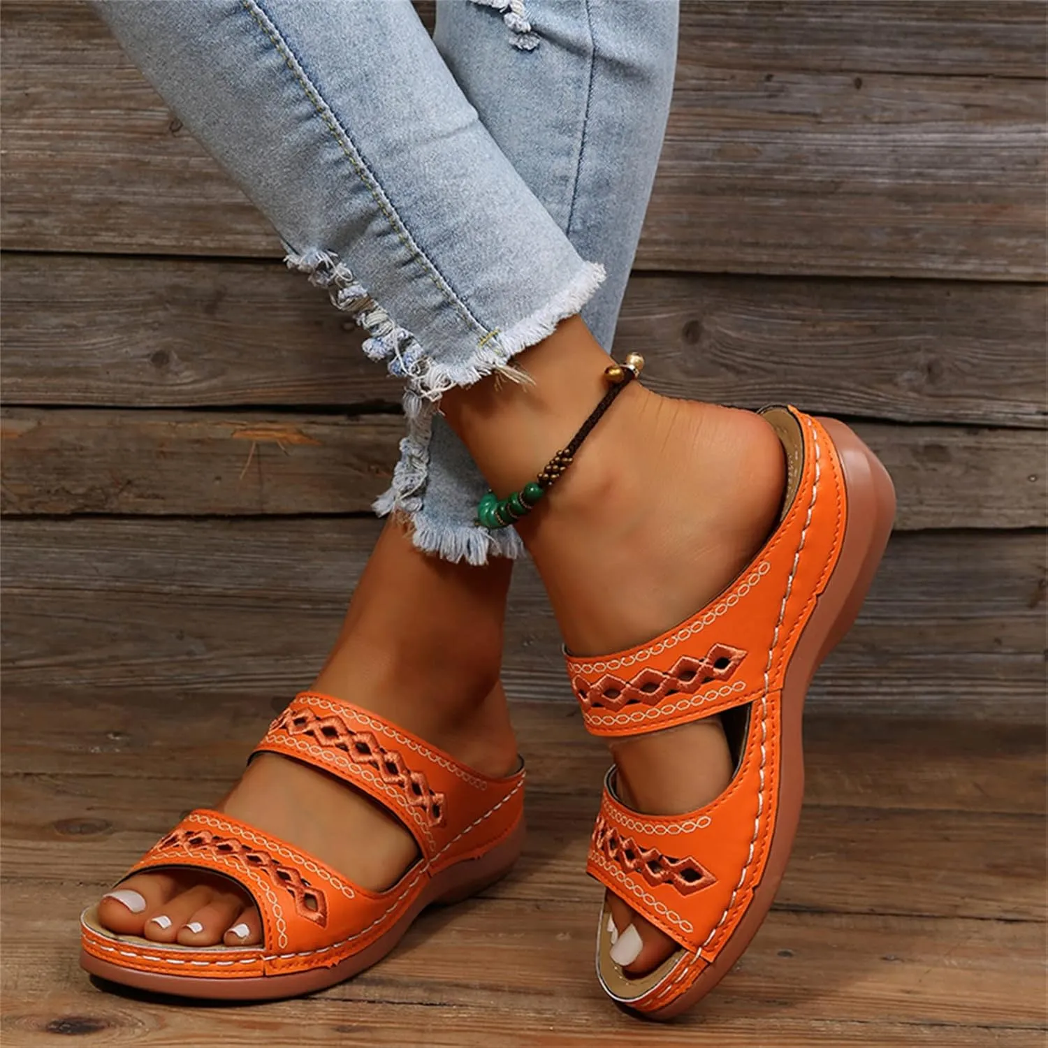 Ladmiple Womens Sandals Dressy Comfortable Arch Support Orthopedic Flip Flops Summer Casual Walking Orthotic Slides 2024