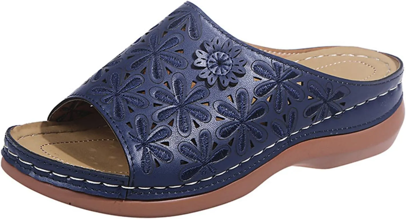 Ladmiple Womens Sandals Dressy Comfortable Slip On Orthotic Flip Flops Casual Summer Orthopedic Slides With Arch Support