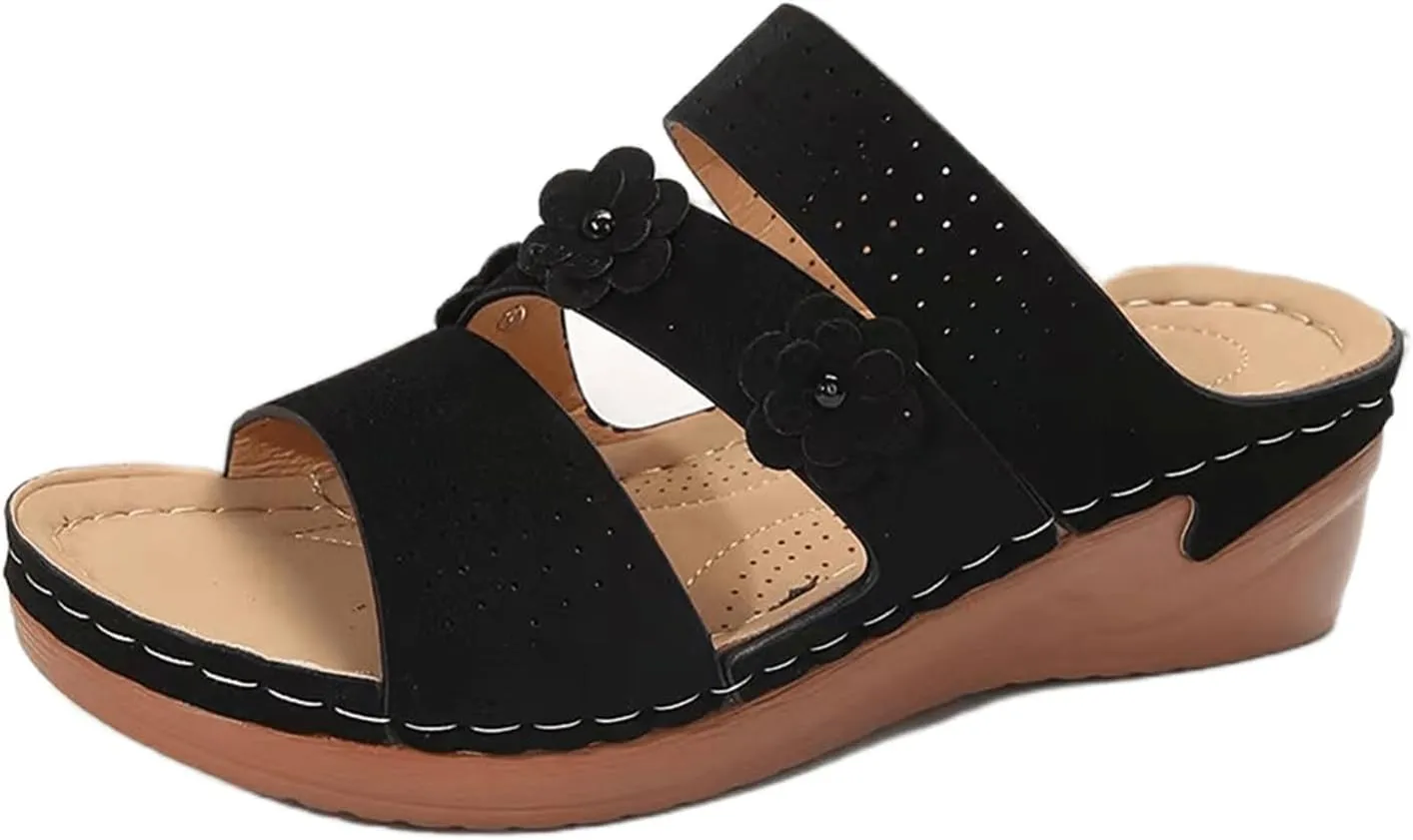 Ladmiple Womens Sandals Dressy Flat Comfortable Fashion Orthotic Slides Orthopedic Flip Flops Slippers With Arch Support