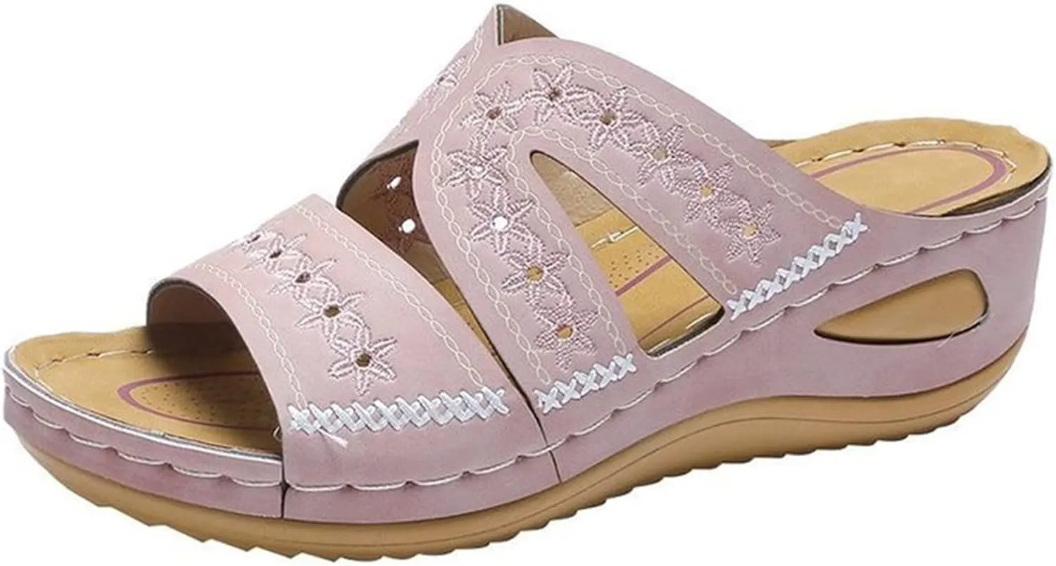 Ladmiple Womens Sandals Dressy Flat Comfortable Fashion Orthotic Slides Orthopedic Flip Flops Slippers With Arch Support