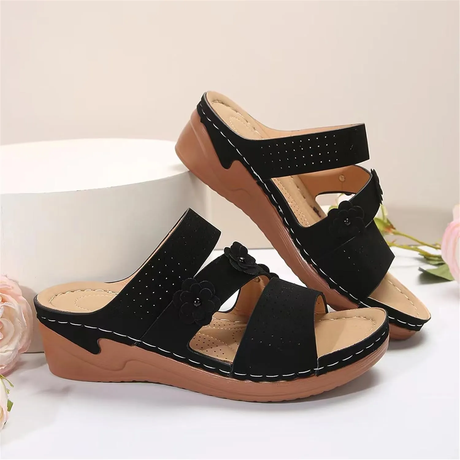 Ladmiple Womens Sandals Dressy Flat Comfortable Fashion Orthotic Slides Orthopedic Flip Flops Slippers With Arch Support
