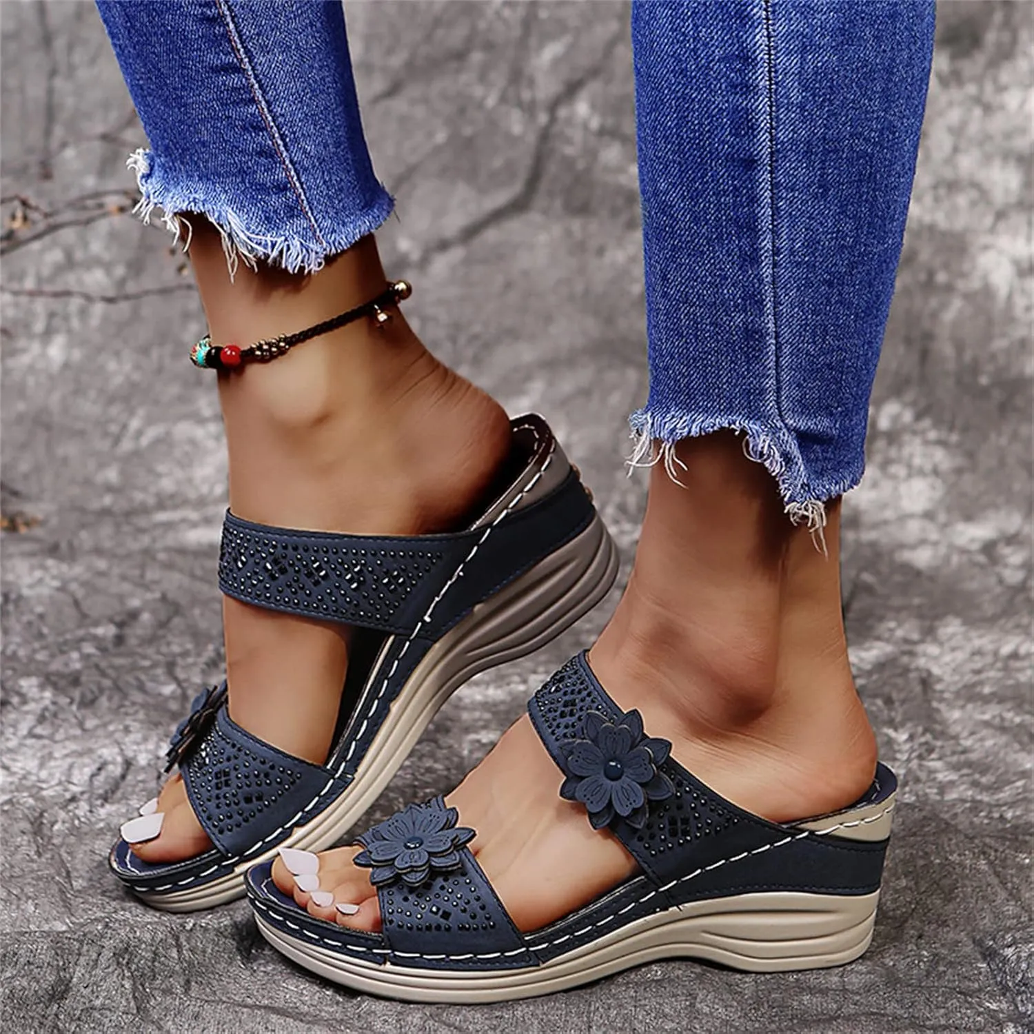 Ladmiple Womens Sandals For Plantar Fasciitis Support Orthopedic Flip Flops Soft Summer Dressy Comfortable Orthotic Slides