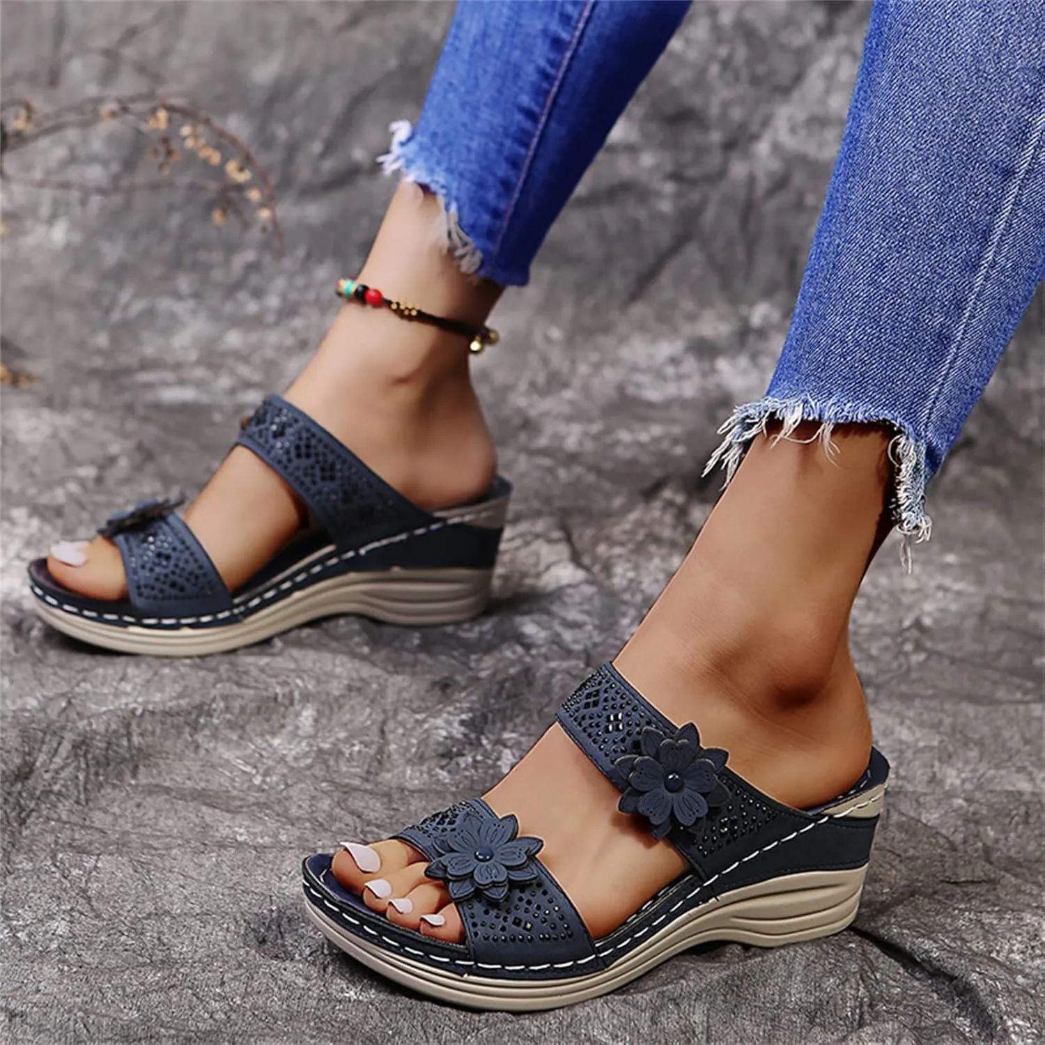 Ladmiple Womens Sandals For Plantar Fasciitis Support Orthopedic Flip Flops Soft Summer Dressy Comfortable Orthotic Slides