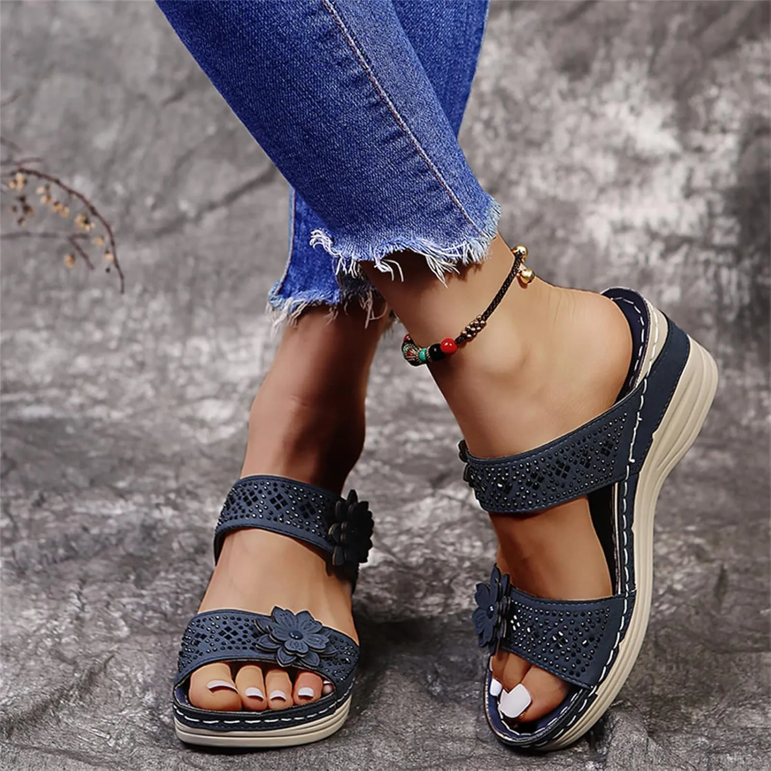 Ladmiple Womens Sandals For Plantar Fasciitis Support Orthopedic Flip Flops Soft Summer Dressy Comfortable Orthotic Slides