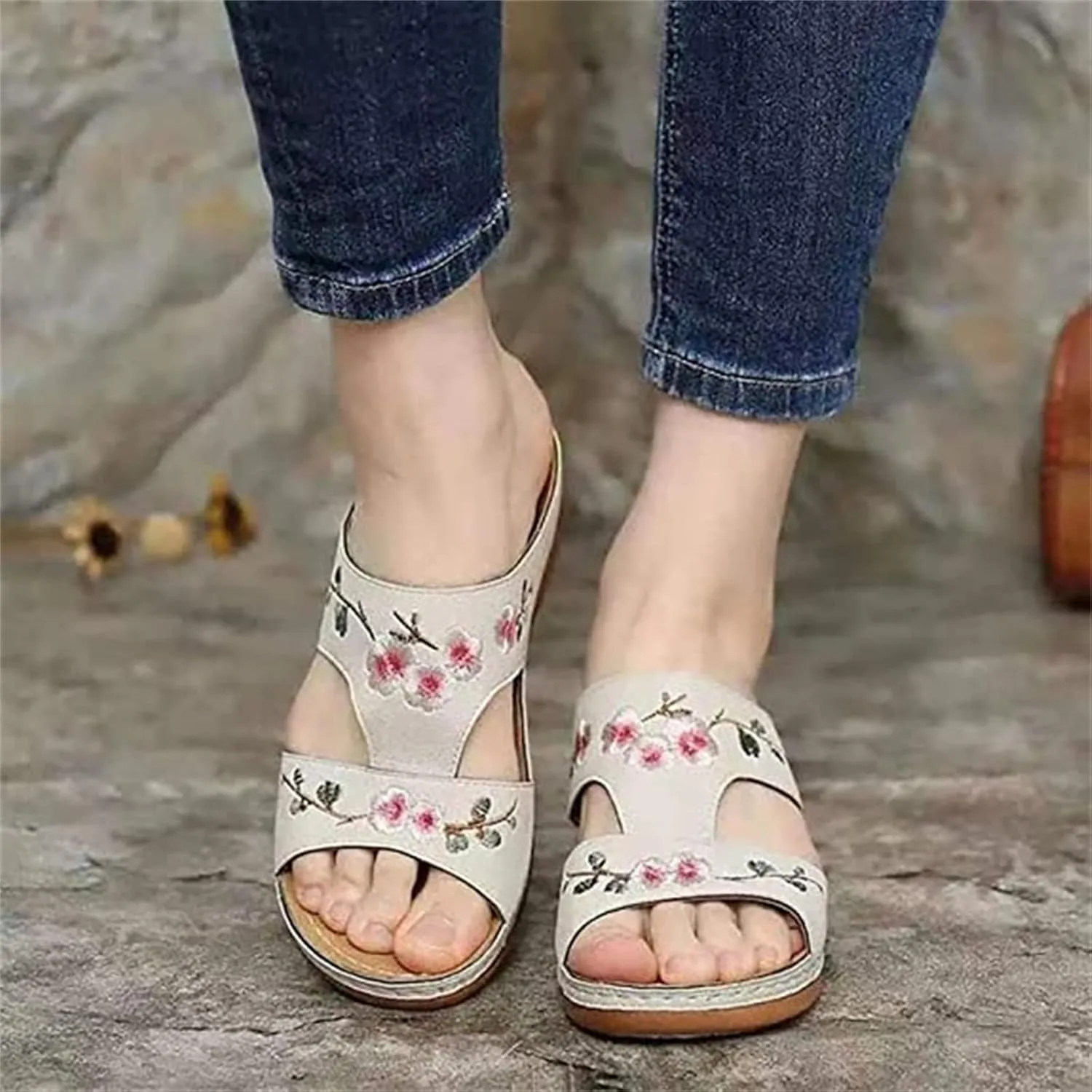 Ladmiple Womens Sandals With Arch Support Dressy Orthotic Slides Comfortable Orthopedic Walking Flip Flops Beach Summer Shoes