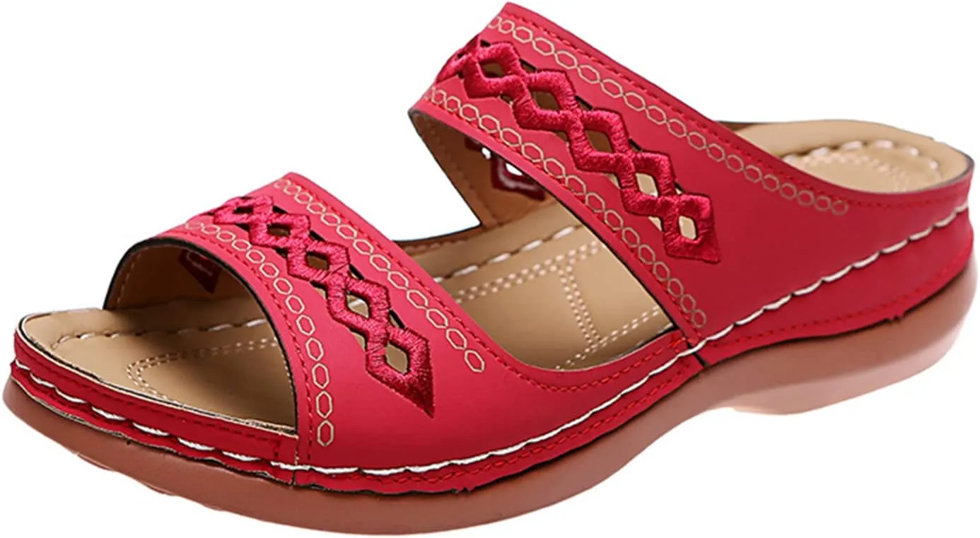 Ladmiple Womens Sandals With Arch Support Plantar Fasciitis Orthopedic Slides Slippers Comfort Summer Orthotic Flip Flops