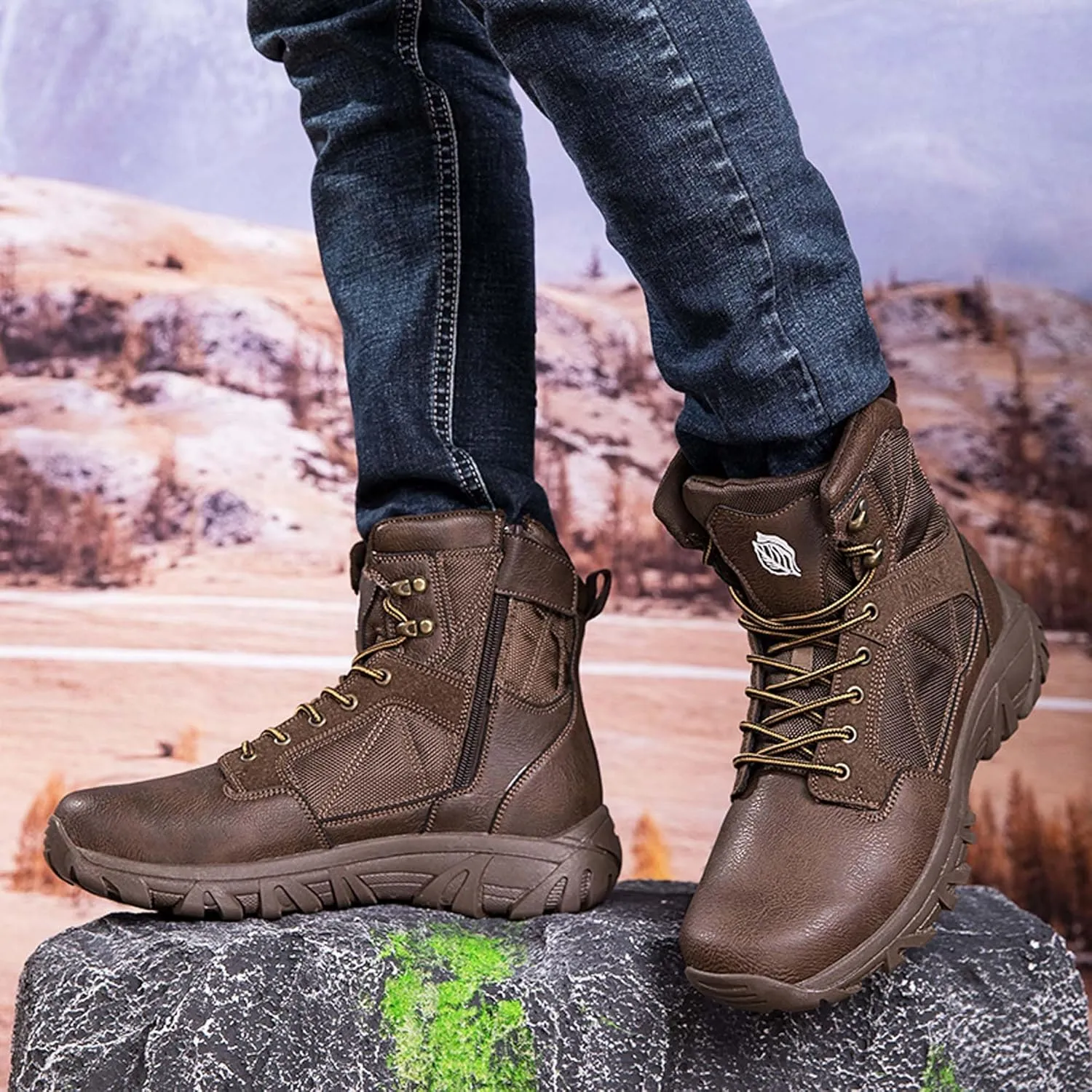 Large Size Outdoor Men's Hiking Shoes, Anti Slip and Waterproof Shoes, Hiking Shoes, Off-Road Shoes, Sports Shoes, Casual Shoes, Steel Toe Shoes, Field Training Military Boots