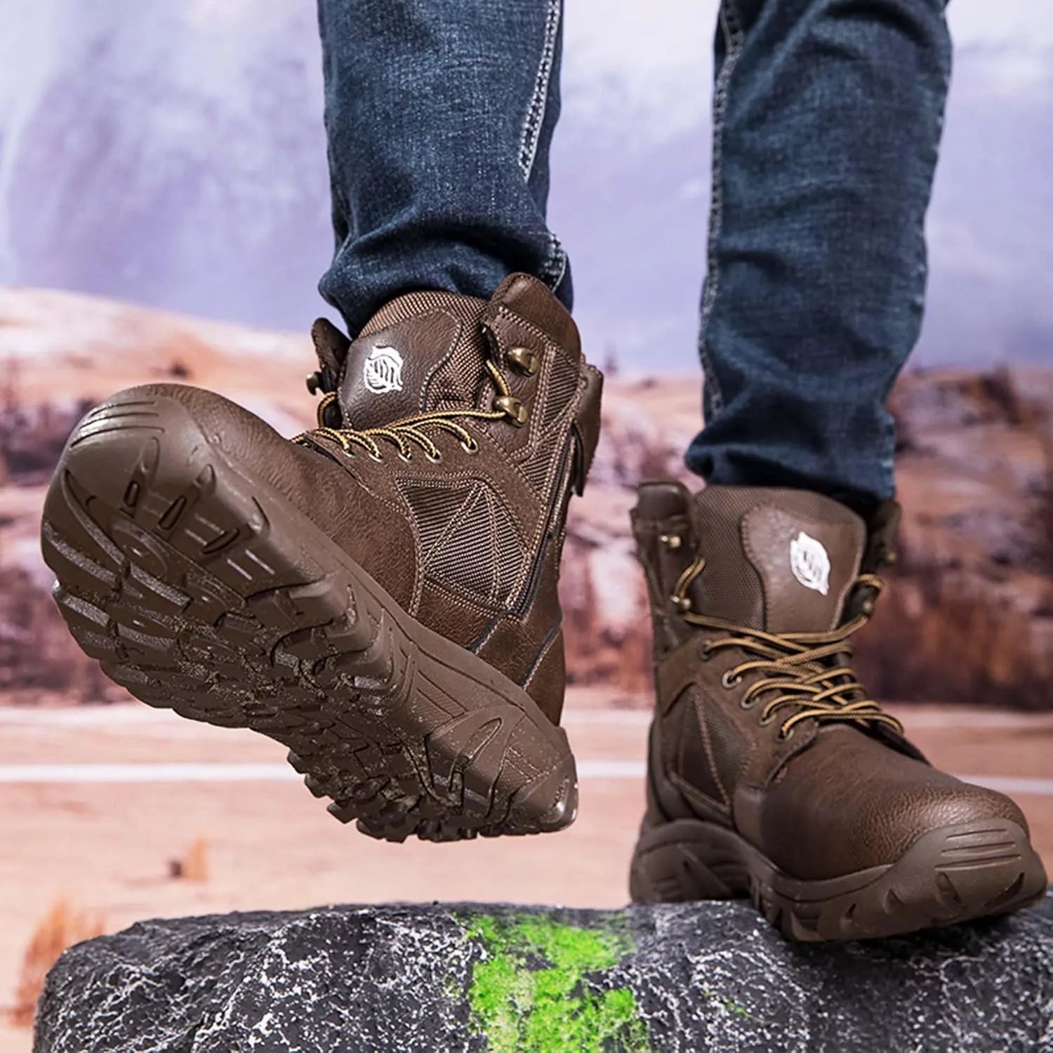 Large Size Outdoor Men's Hiking Shoes, Anti Slip and Waterproof Shoes, Hiking Shoes, Off-Road Shoes, Sports Shoes, Casual Shoes, Steel Toe Shoes, Field Training Military Boots
