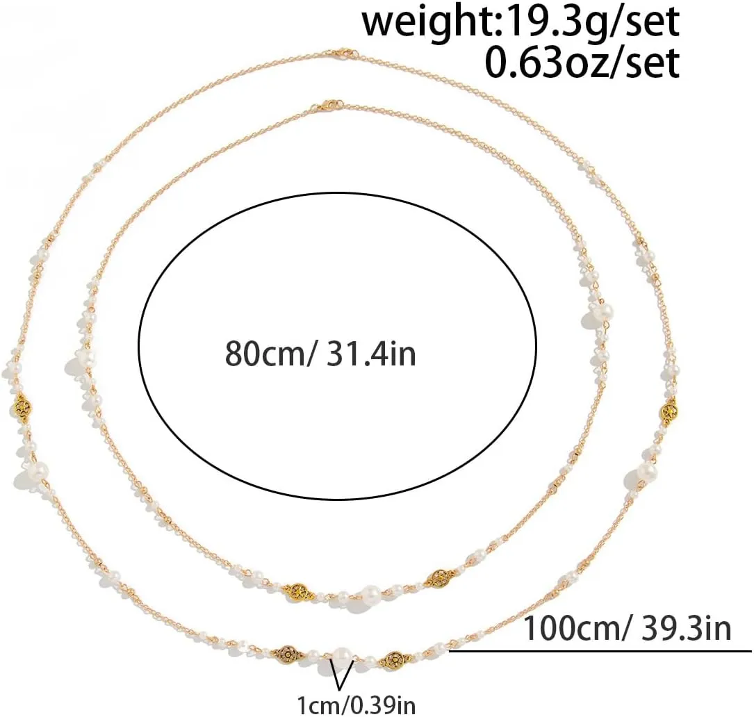 Layered Long Necklaces Long Beaded Chain Necklace Multilayer Tassel Necklaces Costume Jewelry Gifts
