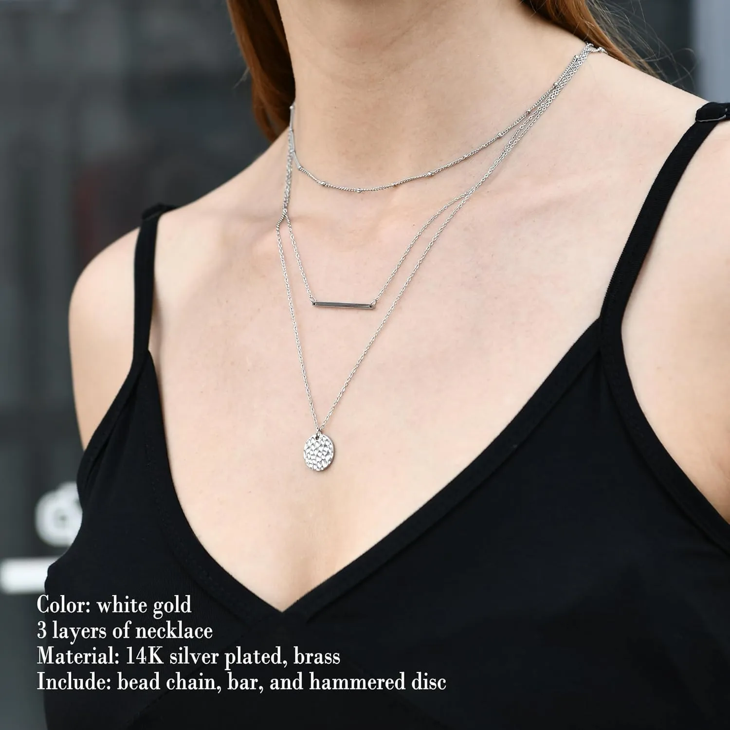 Ldurian Layered Necklaces for Women - 14K Dainty Gold Plated Layering Chokers Necklaces Set Multilayer Delicate Necklace Trendy Adjustable Long Layered Necklaces for Women