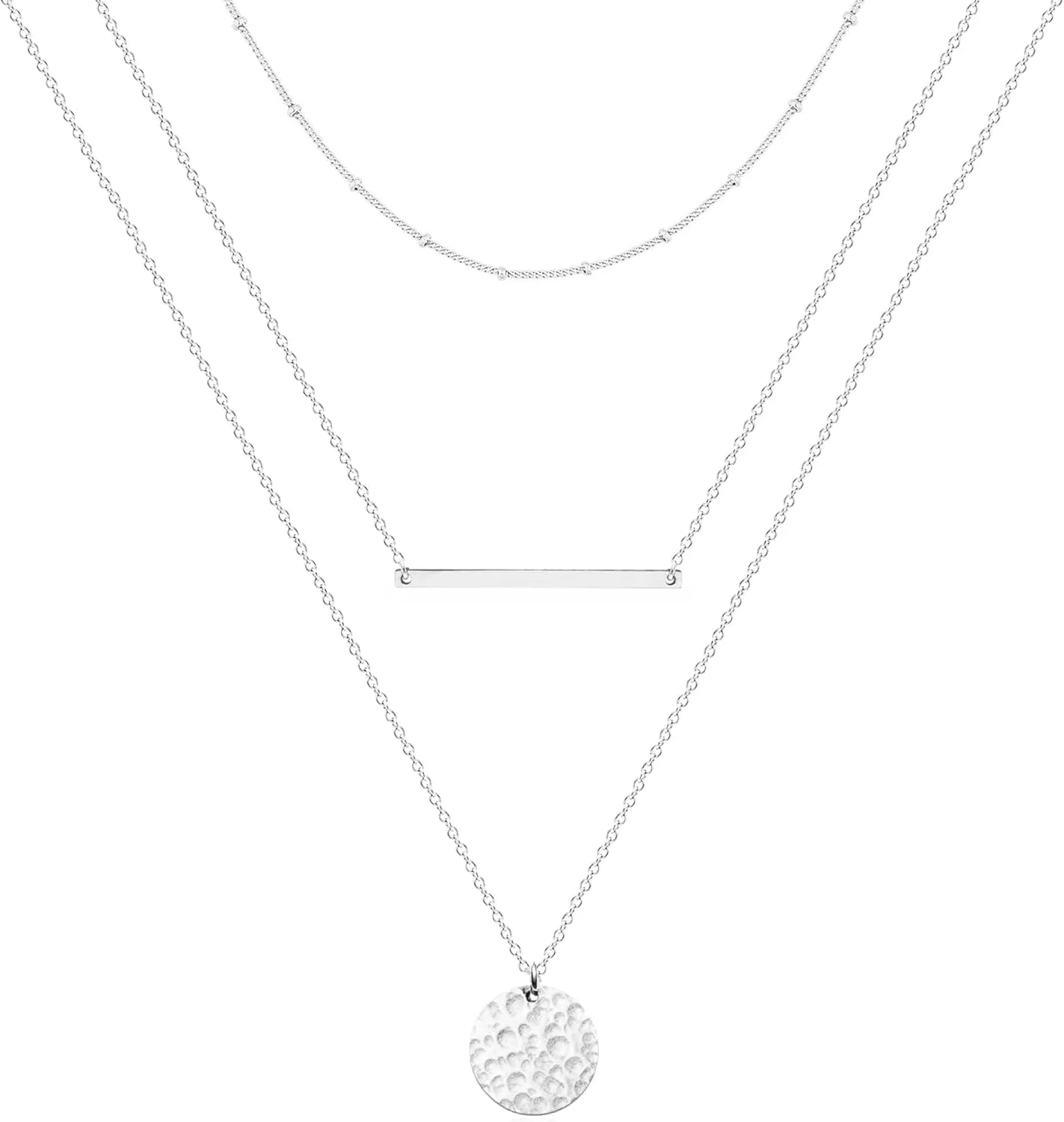 Ldurian Layered Necklaces for Women - 14K Dainty Gold Plated Layering Chokers Necklaces Set Multilayer Delicate Necklace Trendy Adjustable Long Layered Necklaces for Women