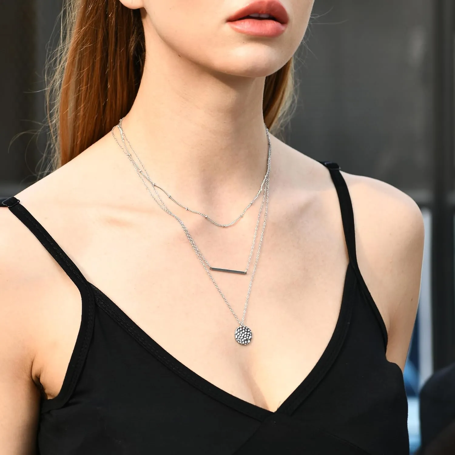 Ldurian Layered Necklaces for Women - 14K Dainty Gold Plated Layering Chokers Necklaces Set Multilayer Delicate Necklace Trendy Adjustable Long Layered Necklaces for Women