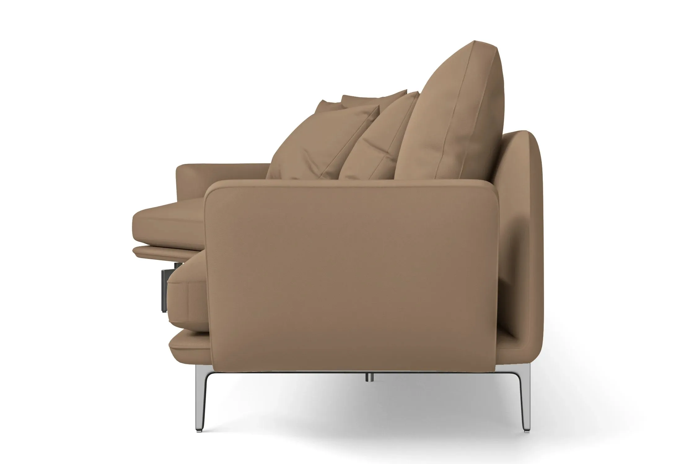 Legnano 4 Seater Left Hand Facing Chaise Lounge Corner Sofa Stone Leather