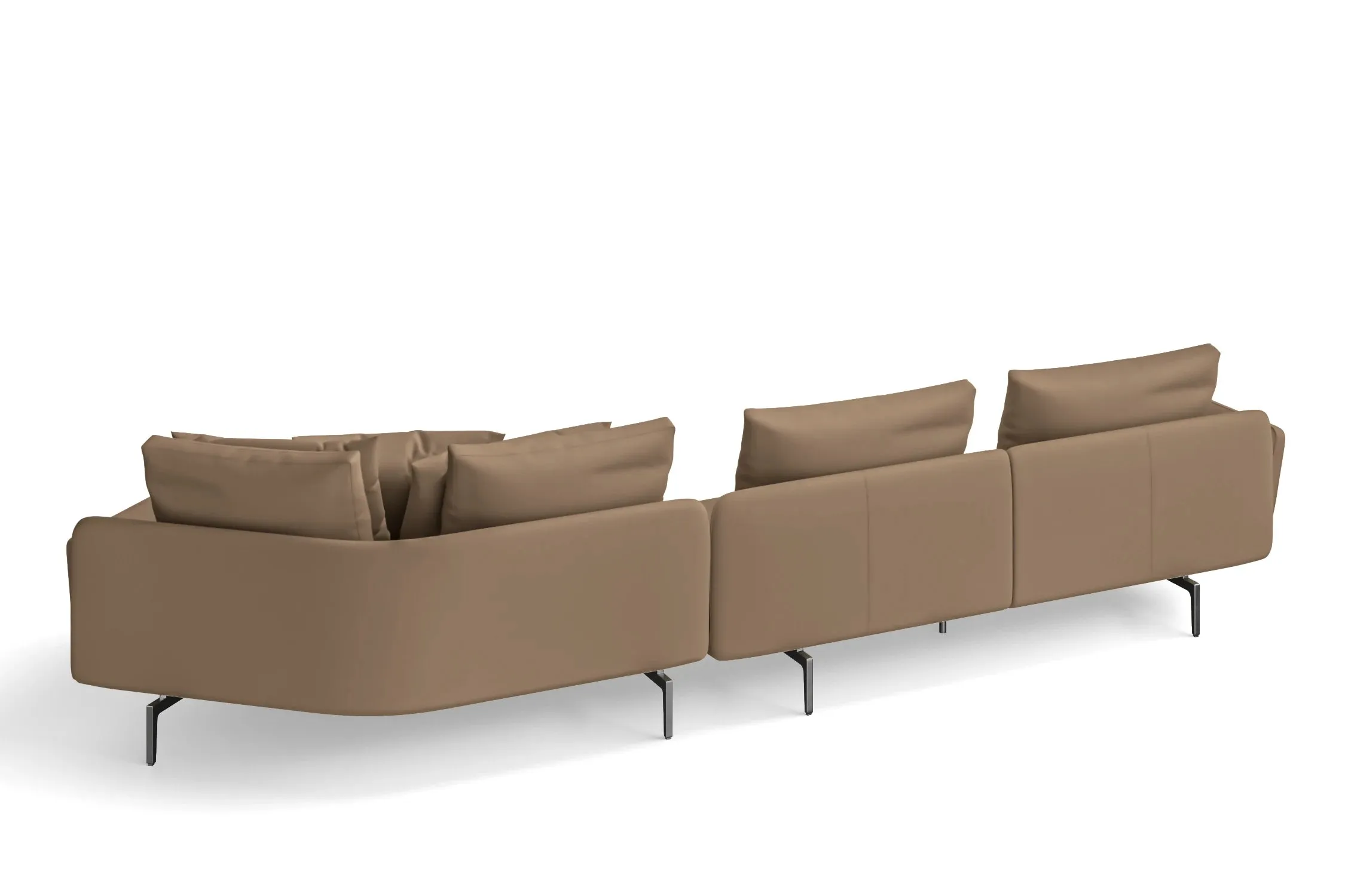 Legnano 4 Seater Right Hand Facing Chaise Lounge Corner Sofa Stone Leather