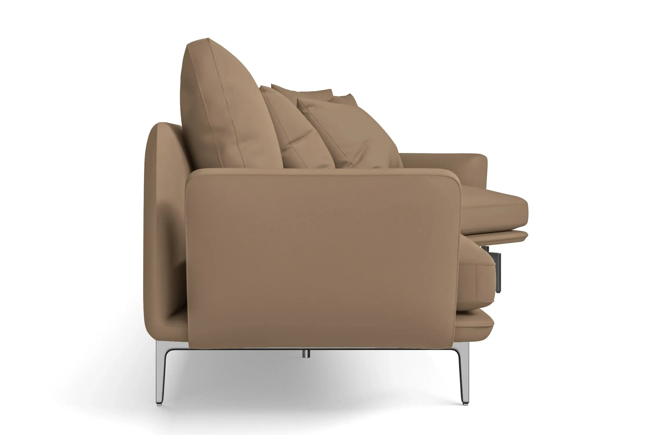 Legnano 4 Seater Right Hand Facing Chaise Lounge Corner Sofa Stone Leather