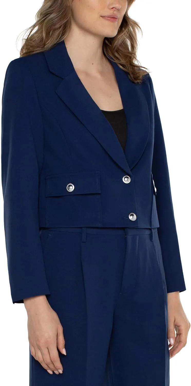 Liverpool Women's Petite Cropped Blazer Luxe Stretch Suiting