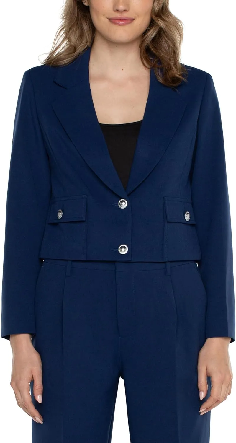 Liverpool Women's Petite Cropped Blazer Luxe Stretch Suiting