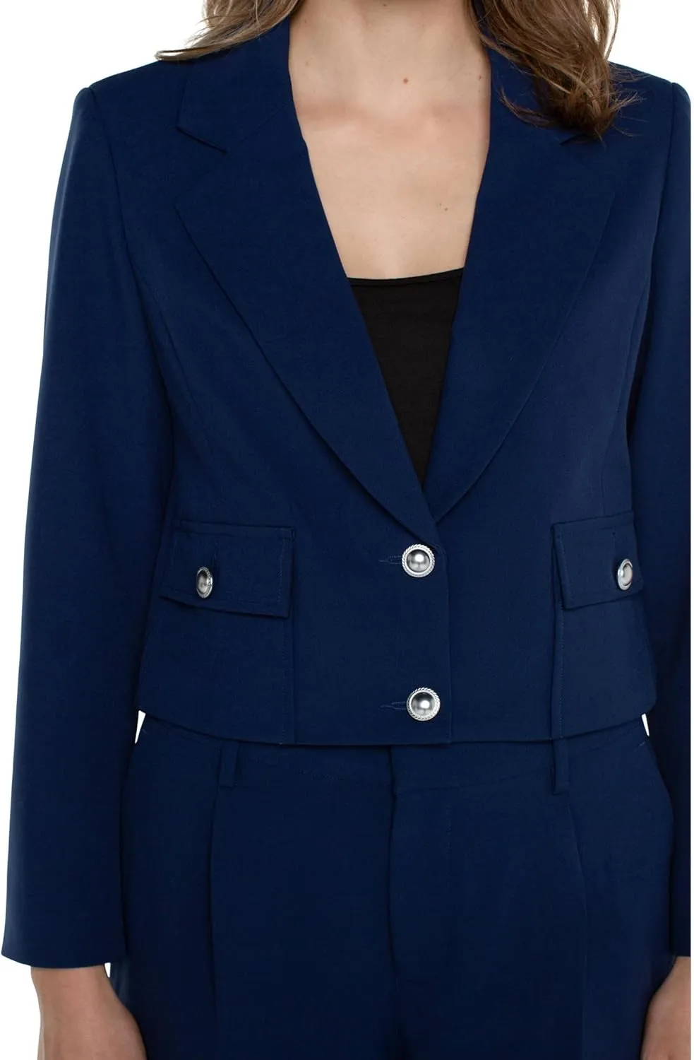 Liverpool Women's Petite Cropped Blazer Luxe Stretch Suiting