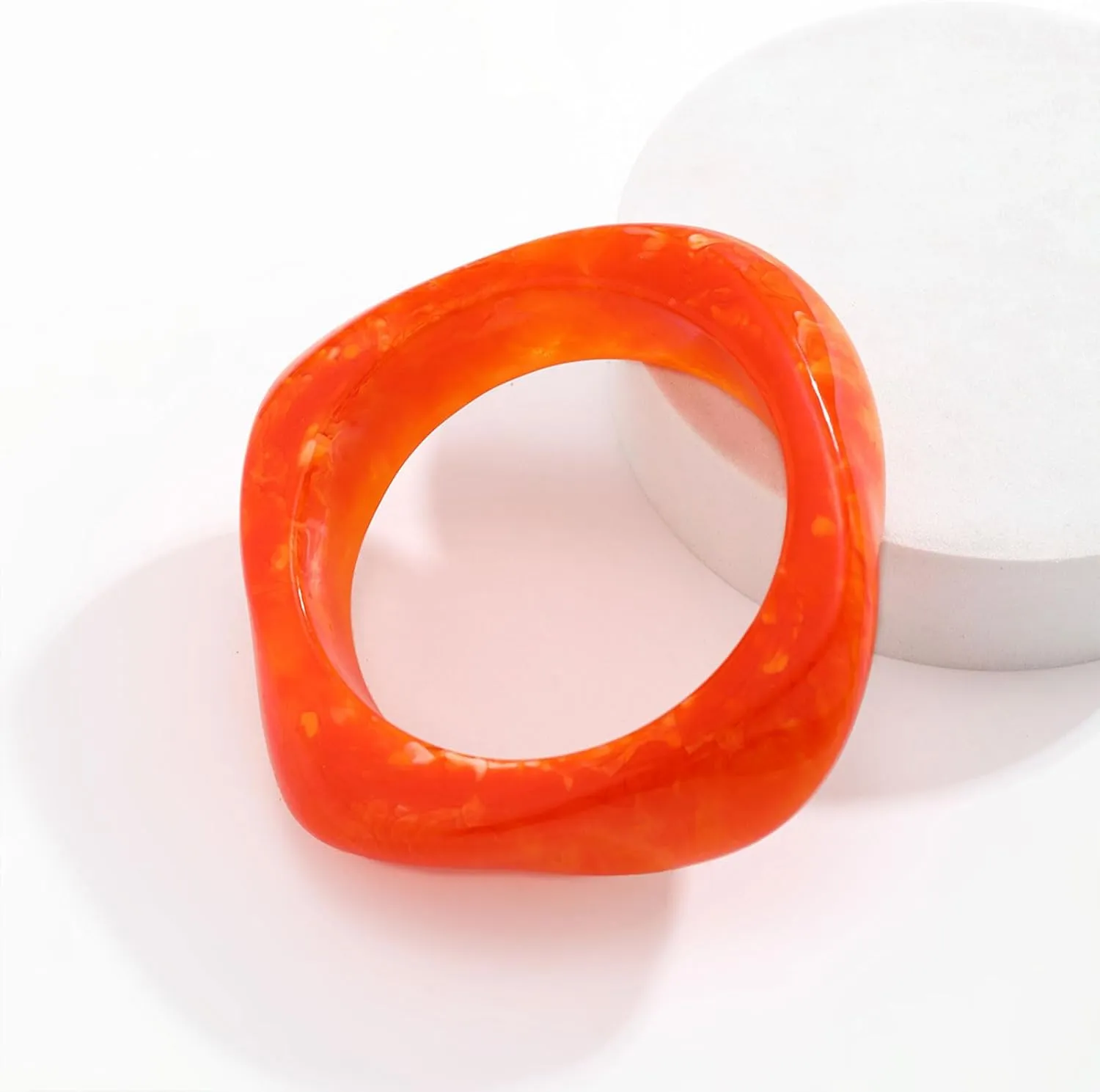 Long tiantian Chunky Bangles Bracelets for Women Trendy Colorful Acrylic Resin Bangles Irregular Wristbands Summer Beach Boho Jewelry Gifts