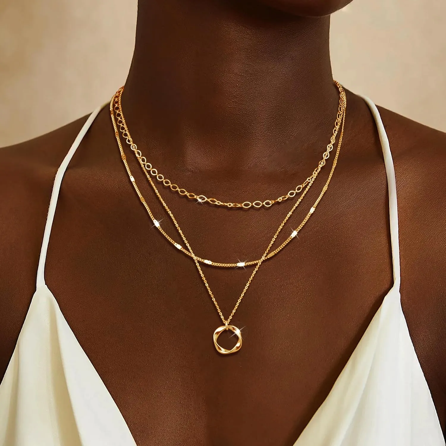 Long tiantian Gold Necklace Stack Layered Necklaces for Women Stacked Necklaces Gold Pendant Necklace Layering Necklaces for Women Stack Dainty Necklace Gold Jewelry Set