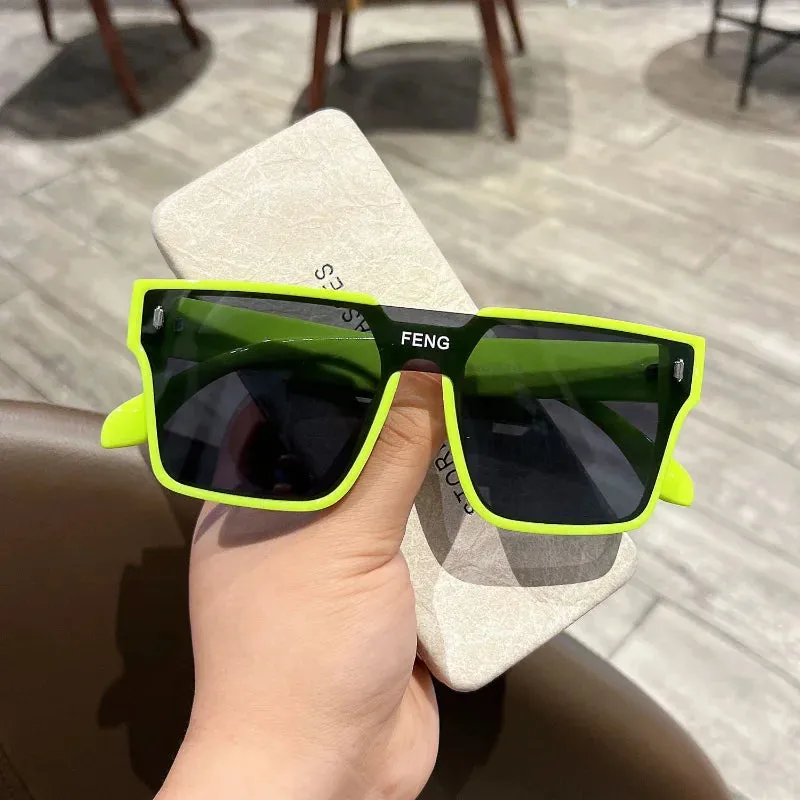 Luxury Brand Square Designer Vintage Female Sunshade Fashion Sunglasses