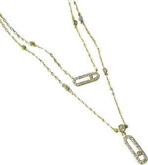 Luxury Silver-Color Choker Two-Layers Necklace Simple Pendants For Women Fine Jewelry