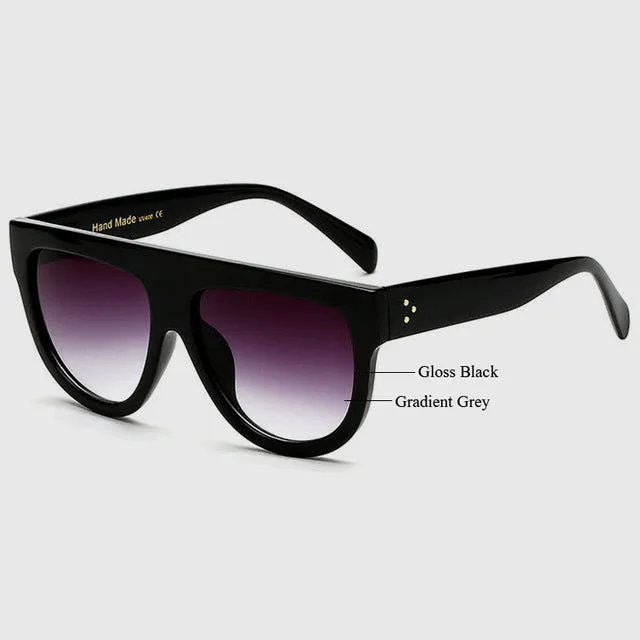 MADELINY New Fashion Sunglasses Women High Quality Acetate Top Flat Shield Shape Sun Glasses Vintage Cat Eye Eyewear MA101