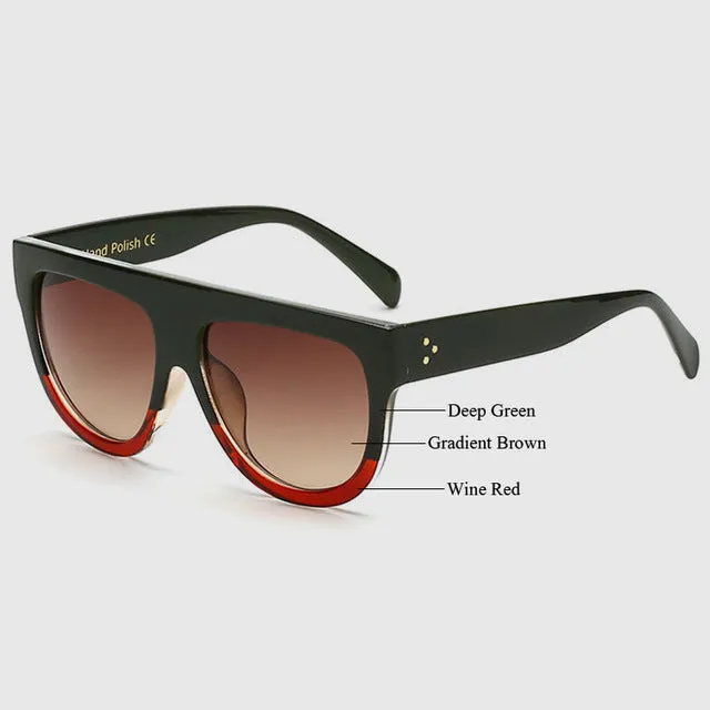 MADELINY New Fashion Sunglasses Women High Quality Acetate Top Flat Shield Shape Sun Glasses Vintage Cat Eye Eyewear MA101