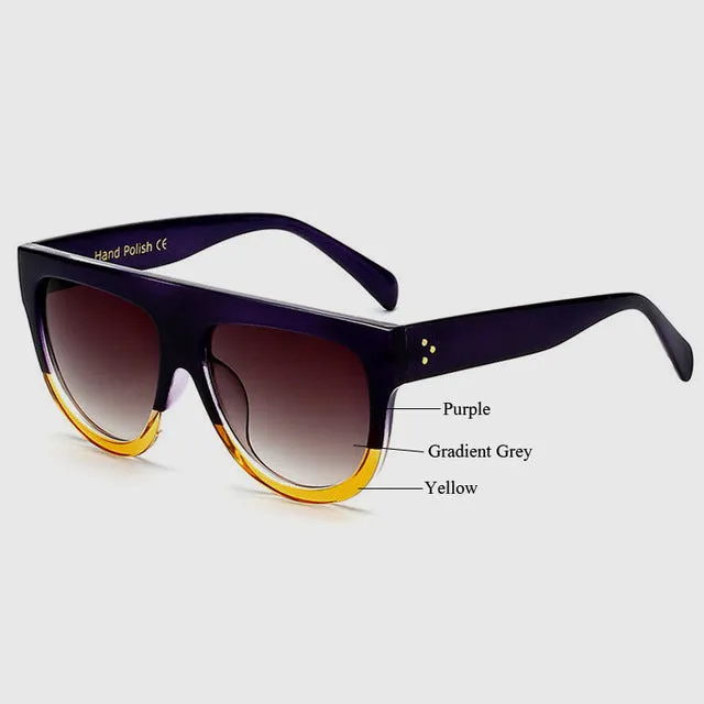 MADELINY New Fashion Sunglasses Women High Quality Acetate Top Flat Shield Shape Sun Glasses Vintage Cat Eye Eyewear MA101