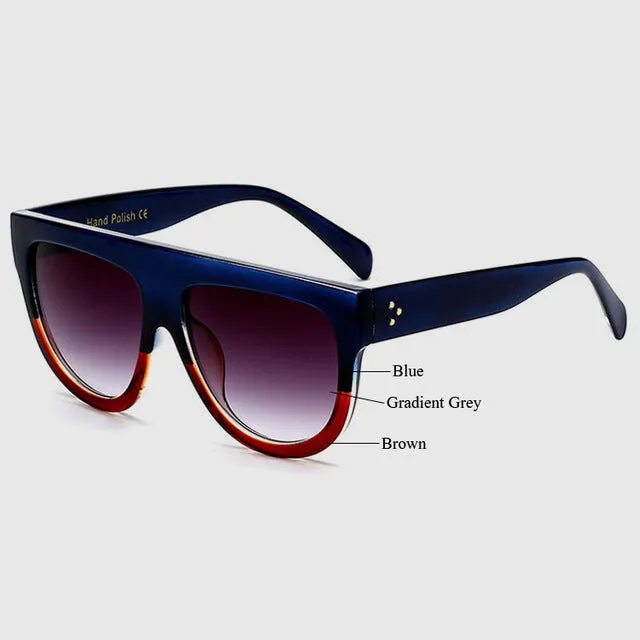 MADELINY New Fashion Sunglasses Women High Quality Acetate Top Flat Shield Shape Sun Glasses Vintage Cat Eye Eyewear MA101